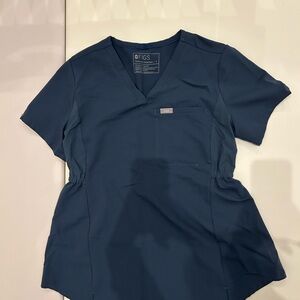 FIGS Octavia Maternity Scrub Top in Dark Harbor